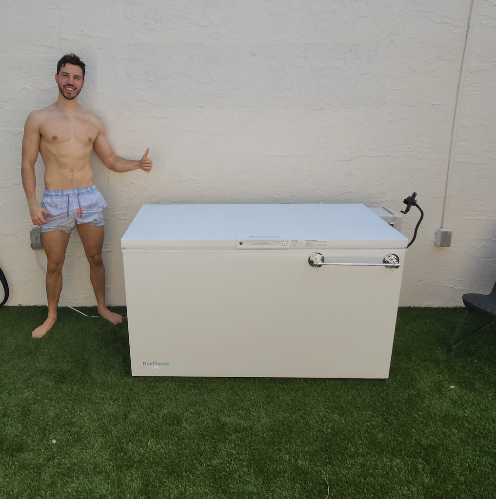 Person Using Chest Freezer Affordable Chest Freezer Cold Plunges | TemperaCure