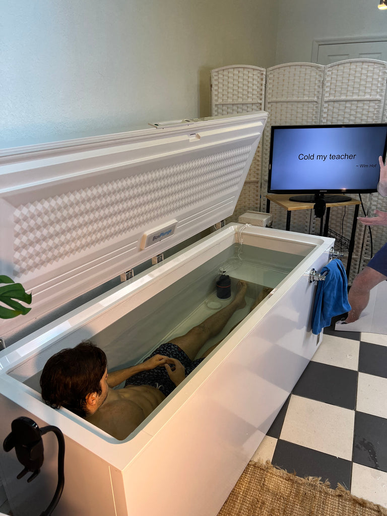 Person Using Chest Freezer Affordable Chest Freezer Cold Plunges | TemperaCure